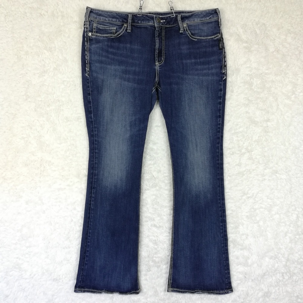 Silver Jeans Womens Suki Boot Cut Blue Denim Mid Rise Medium Wash Plus 20